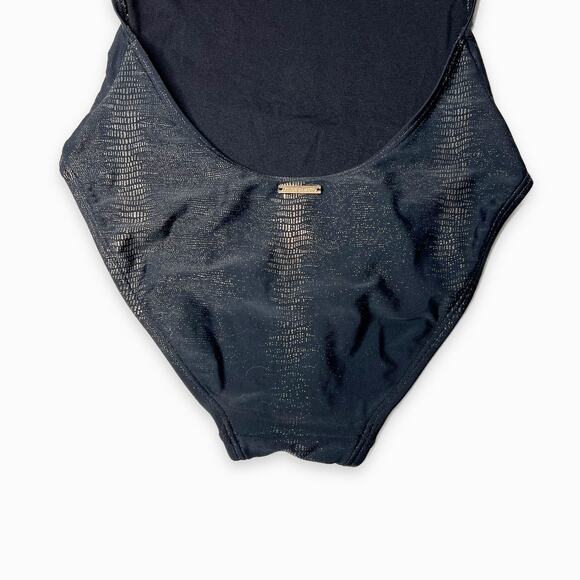 Vince Camuto Snakeskin One-Piece Swimsuit Womens sz 6 Metallic Foil - Picture 5 of 10
